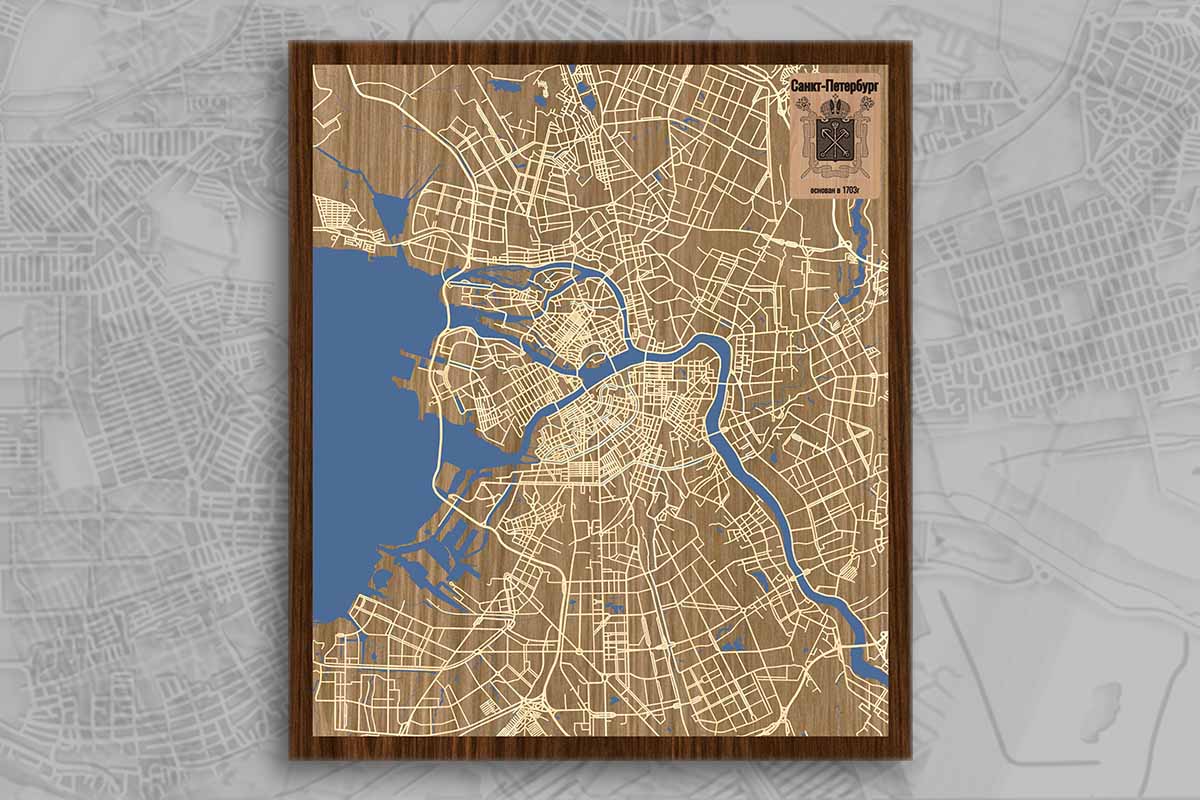 Карты городов из дерева
